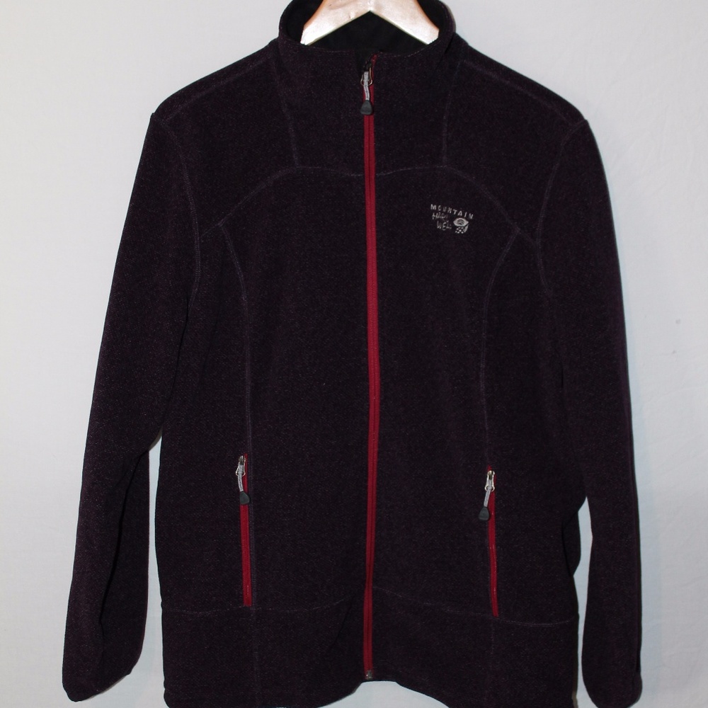 Mountain Hardwear Black Fleece Jacket with Red Zippers
